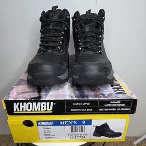 KHOMBU Size9 Men's Hiker Boot- Summit Style-Black/Gray-Waterproof-Leather Upper